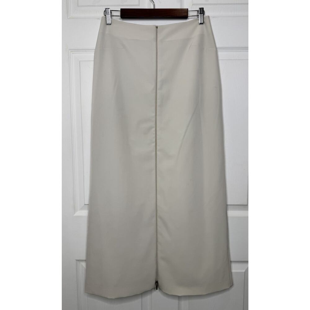 Laurel By Escada Tan Beige Nylon Zipper Maxi Skirt Size 38